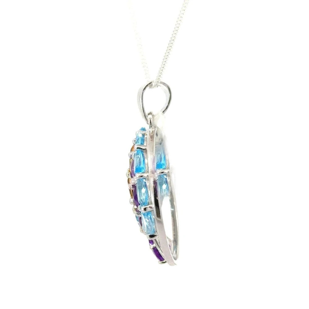 Trending Jewelry 100% Authentic Multi Gemstone Statement Tree of Life Pendant