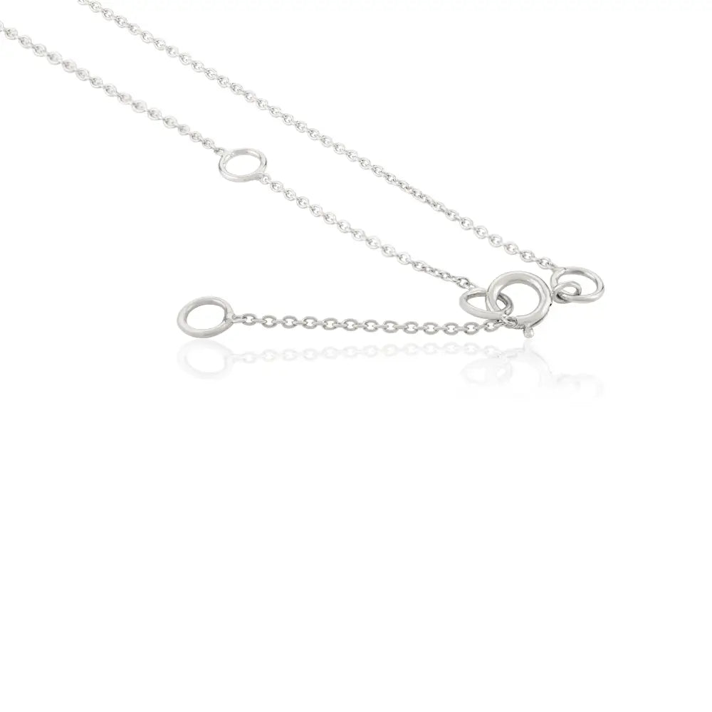 September Birthstone Blue Sapphire Single Stone Pendant Necklace 14K White Gold