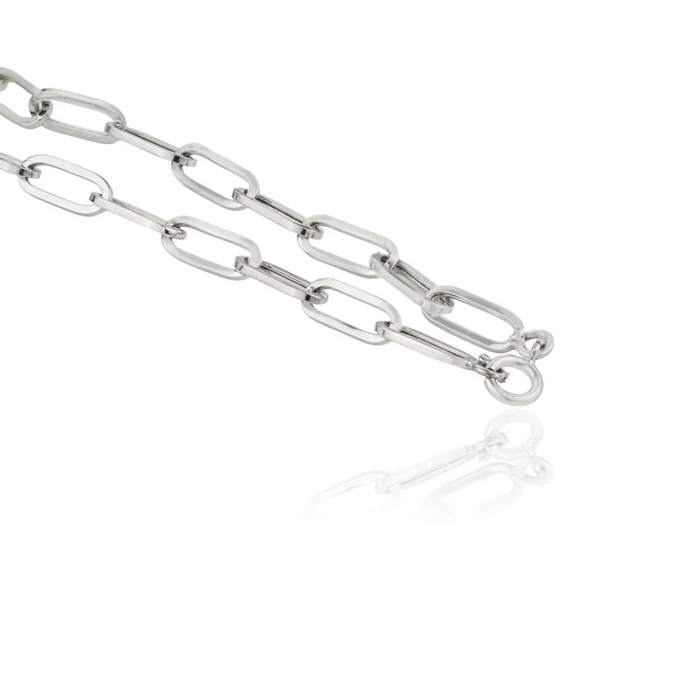Zambian Emerald Round Cut Gemstone Half Paperclip Chain Tennis Necklace Stack Jewelry 14K White Gold