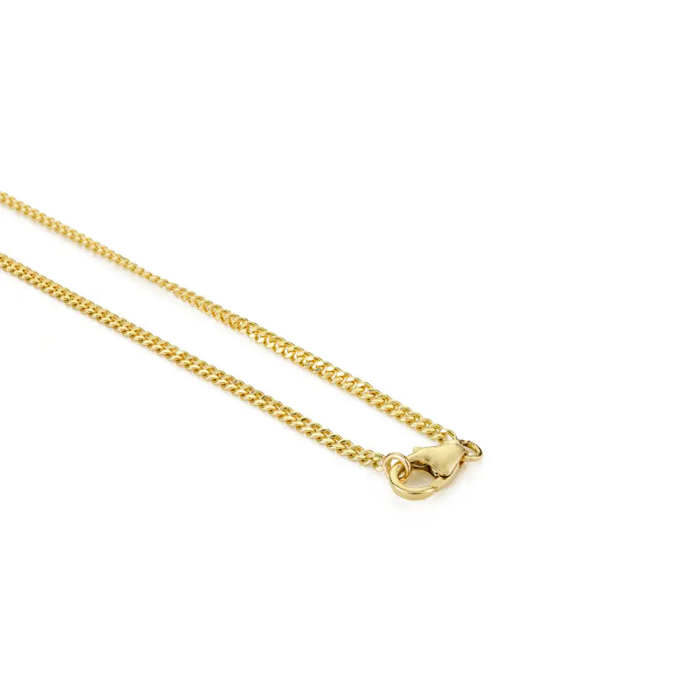 Bezel Setting Emerald Cuban Chain Single Stone Pendant Necklace Solid K14 Yellow Gold