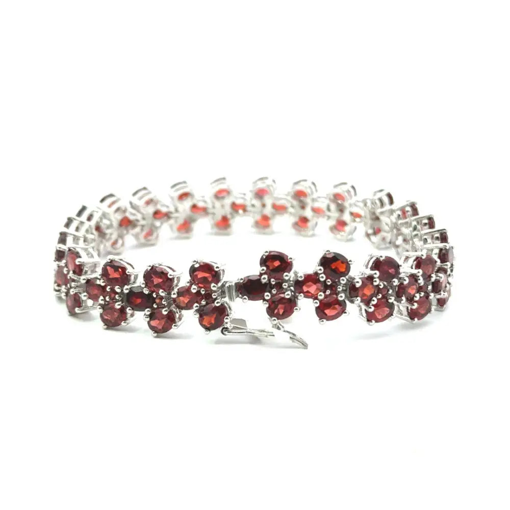 Custom Made Jewelry Manuafcturer Real Garnet Statement Bracelet For Wedding Accessories