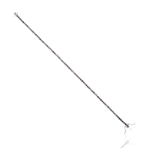 Minimalist 925 Sterling Silver Natural Black Diamond Slim Tennis Bracelet For Women's