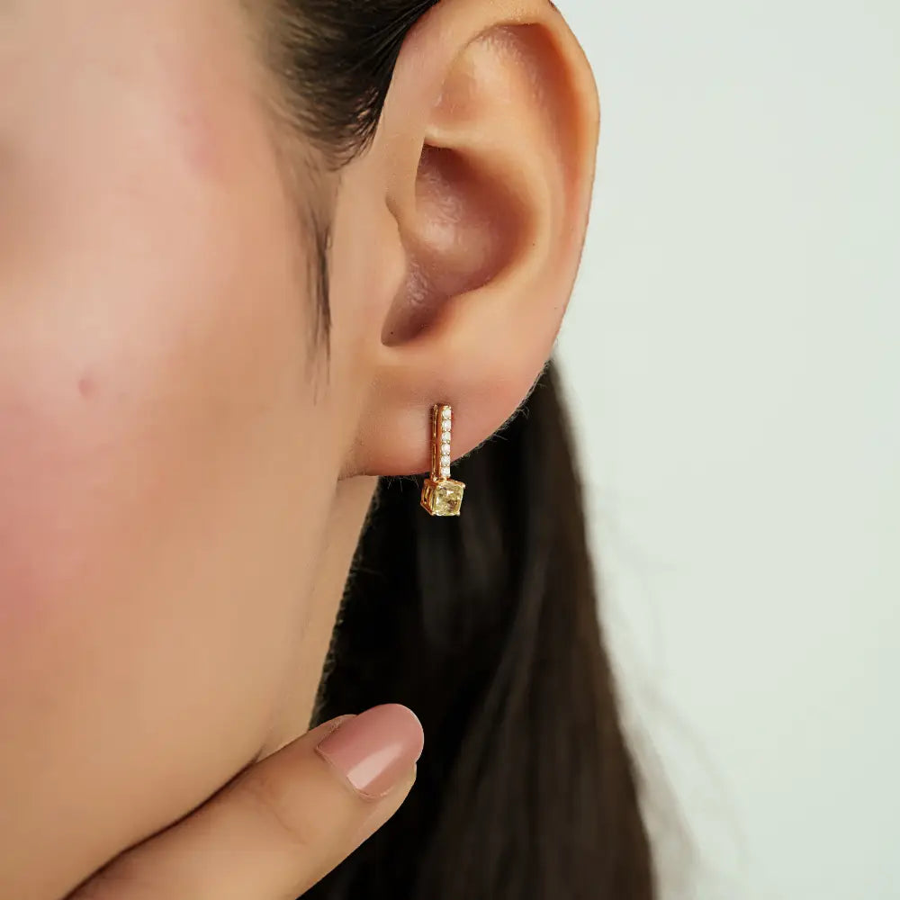 Minimal Solid 14K Yellow Gold Genuine Diamond Small Stud Earrings Everyday Wear Jewelry