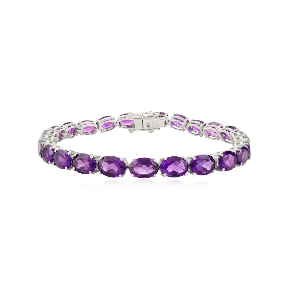 Exporter Bulk Order 100% Authentic Amethyst Statement Bracelet Pure 925 Sterling Silver Jewelry Wholesale