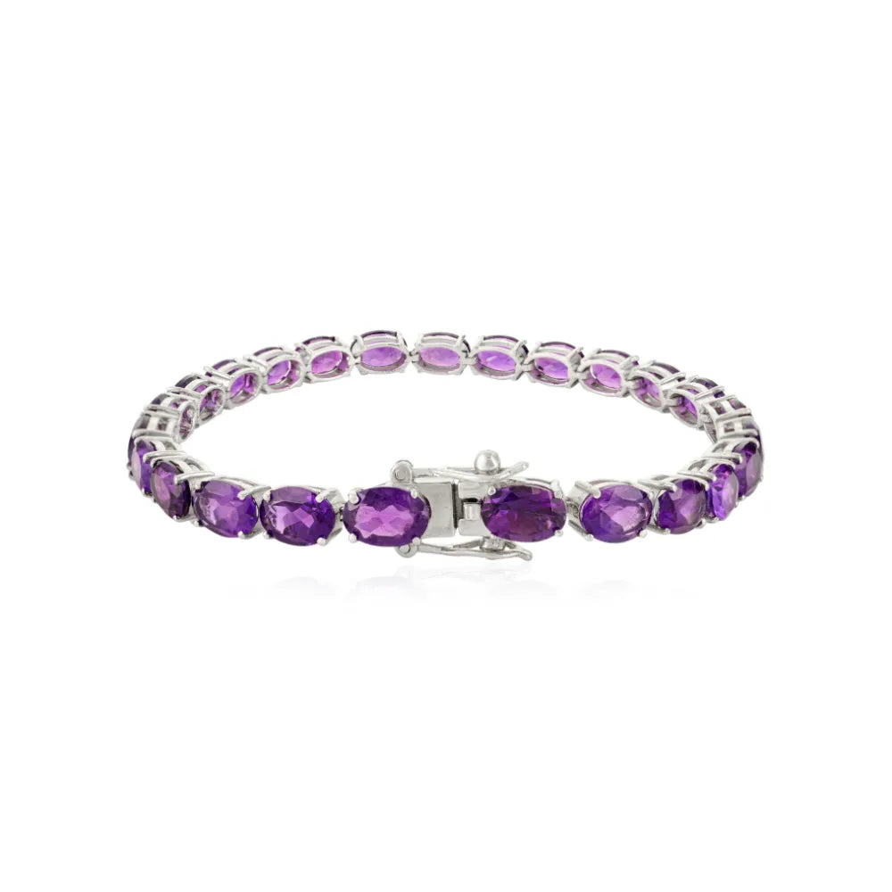 Exporter Bulk Order 100% Authentic Amethyst Statement Bracelet Pure 925 Sterling Silver Jewelry Wholesale