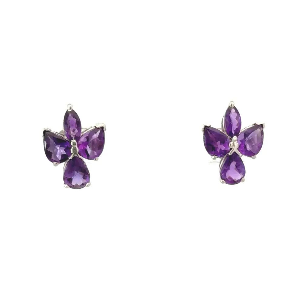Newly Design Real Amethyst Handmade Stud Earrings Fine Wholesale Jewelry Supplier