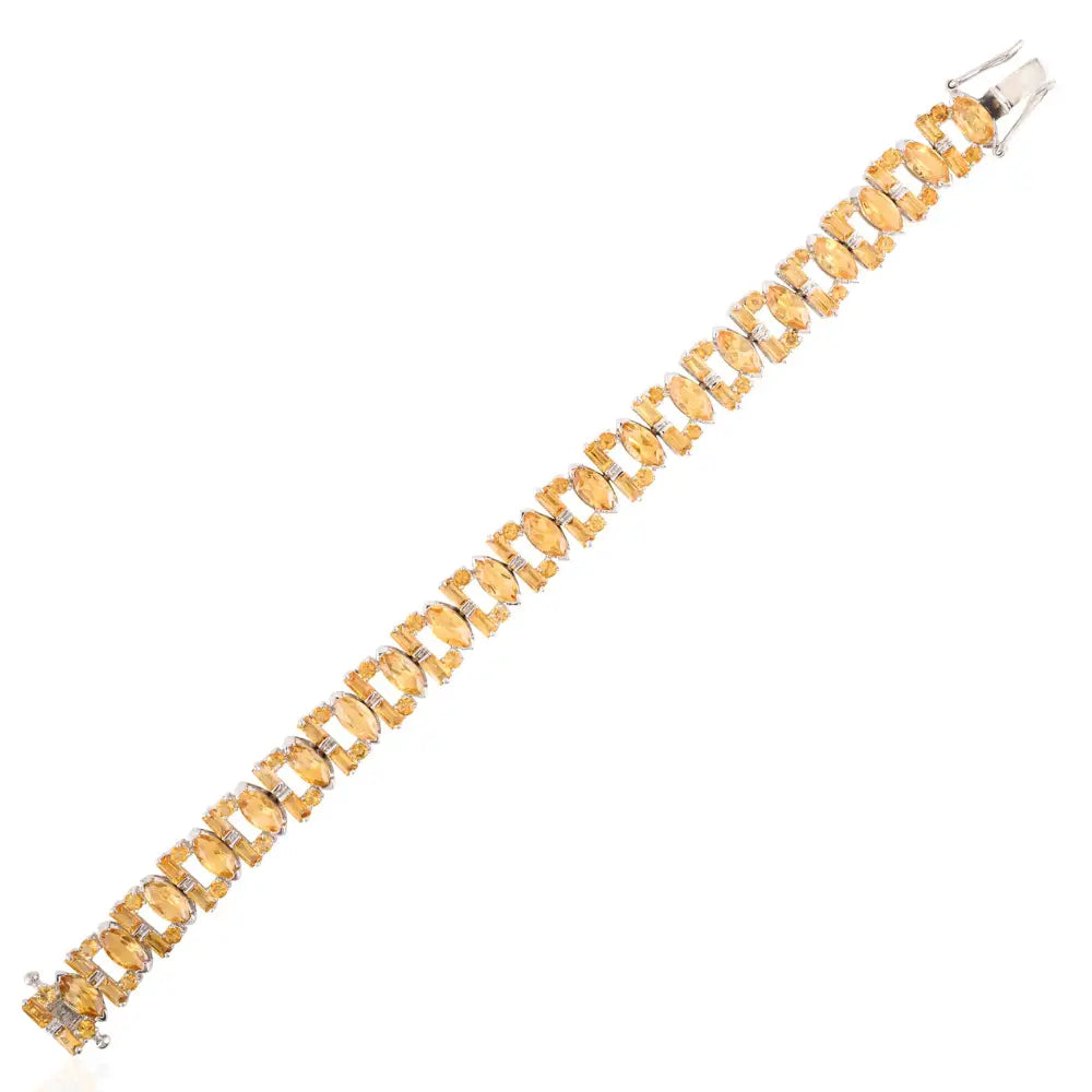 New Trendy Product Classic Citrine Statement Bracelet For Women Set In Prong Setting