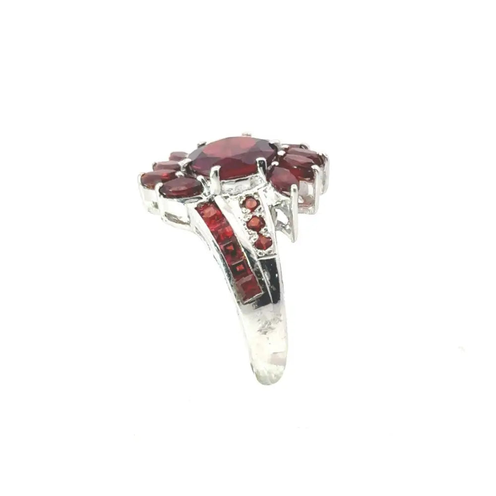 Most Beautiful 100% Natural Garnet Wedding Ring Set In 925 Solid Silver Designer Jewelry
