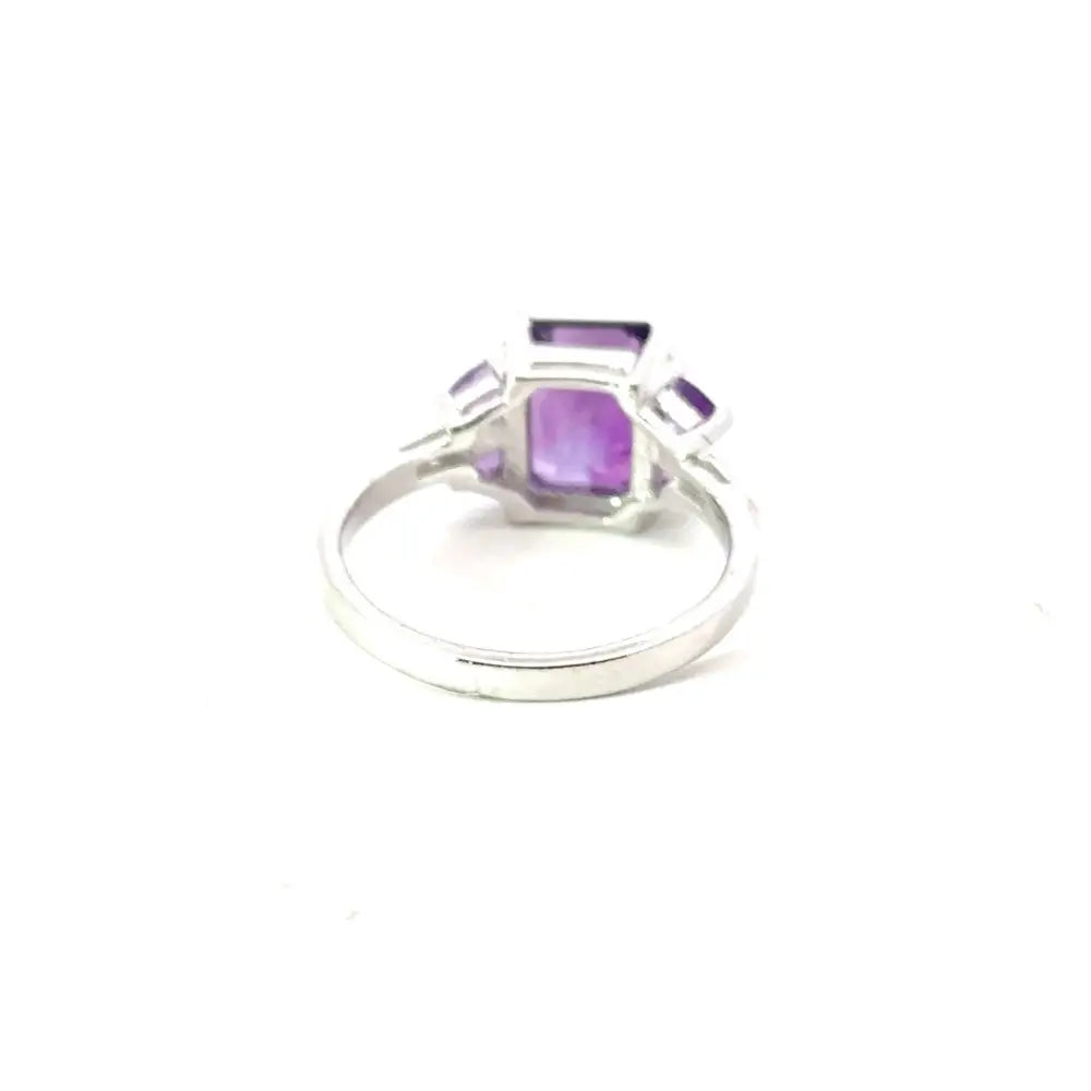 925 Sterling Silver Purple Amethyst Gemstone Ring For Daily Wear Custom Made Jewelry