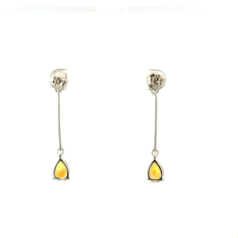 Designer Fine Jewelry Natural Citrine Dangle & Drop Earrings For Women Pure 925 Sterling Silver