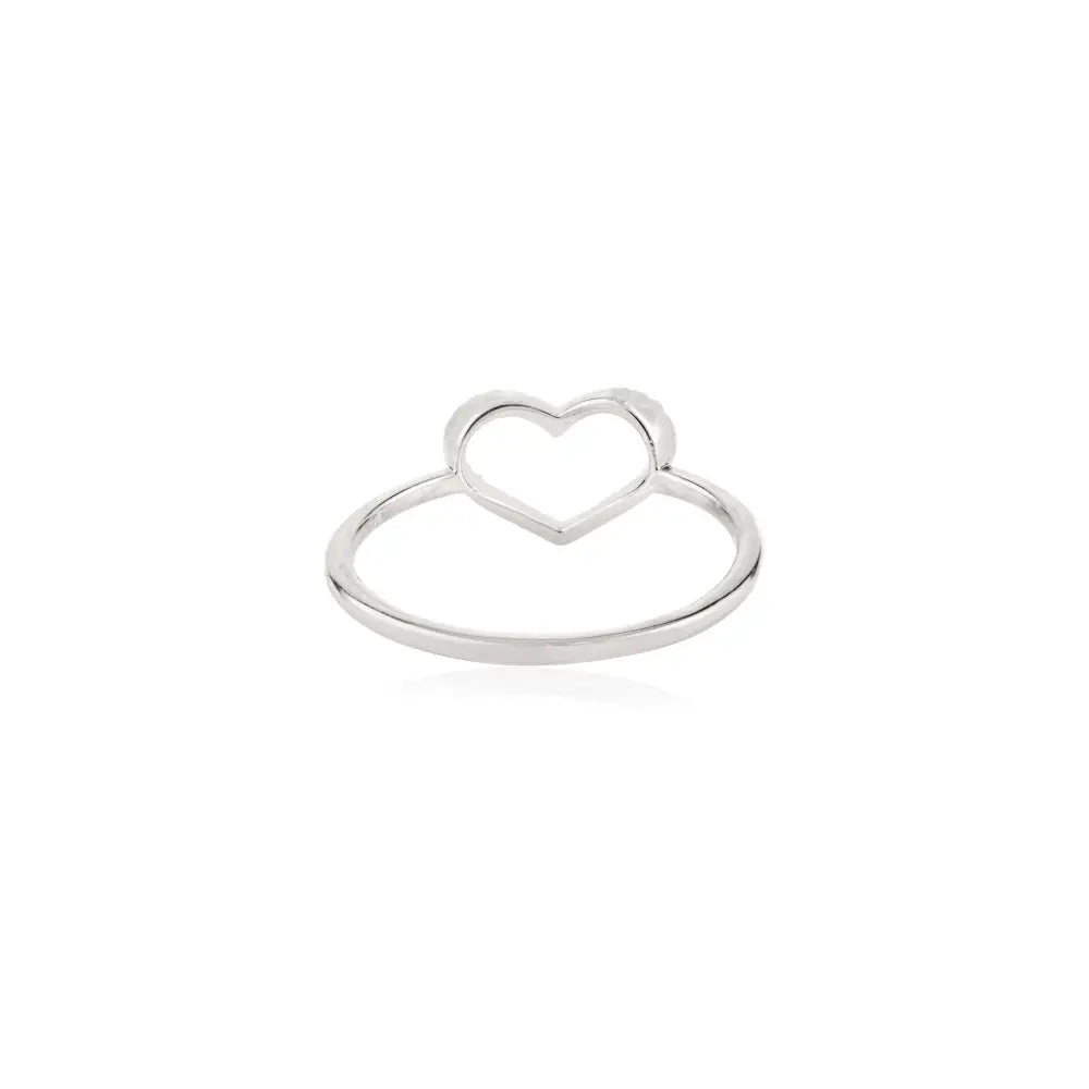 Latest Best Selling Natural Diamond 14K White Gold Open Heart Shape Ring Proposal Jewelry