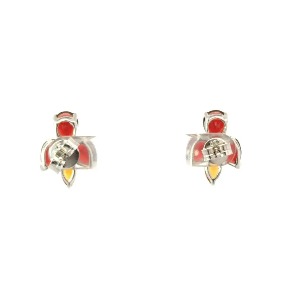 Birthstone Jewelry Garnet & Citrine Minimal Stud Earrings For Women 925 Silver Custom Logo