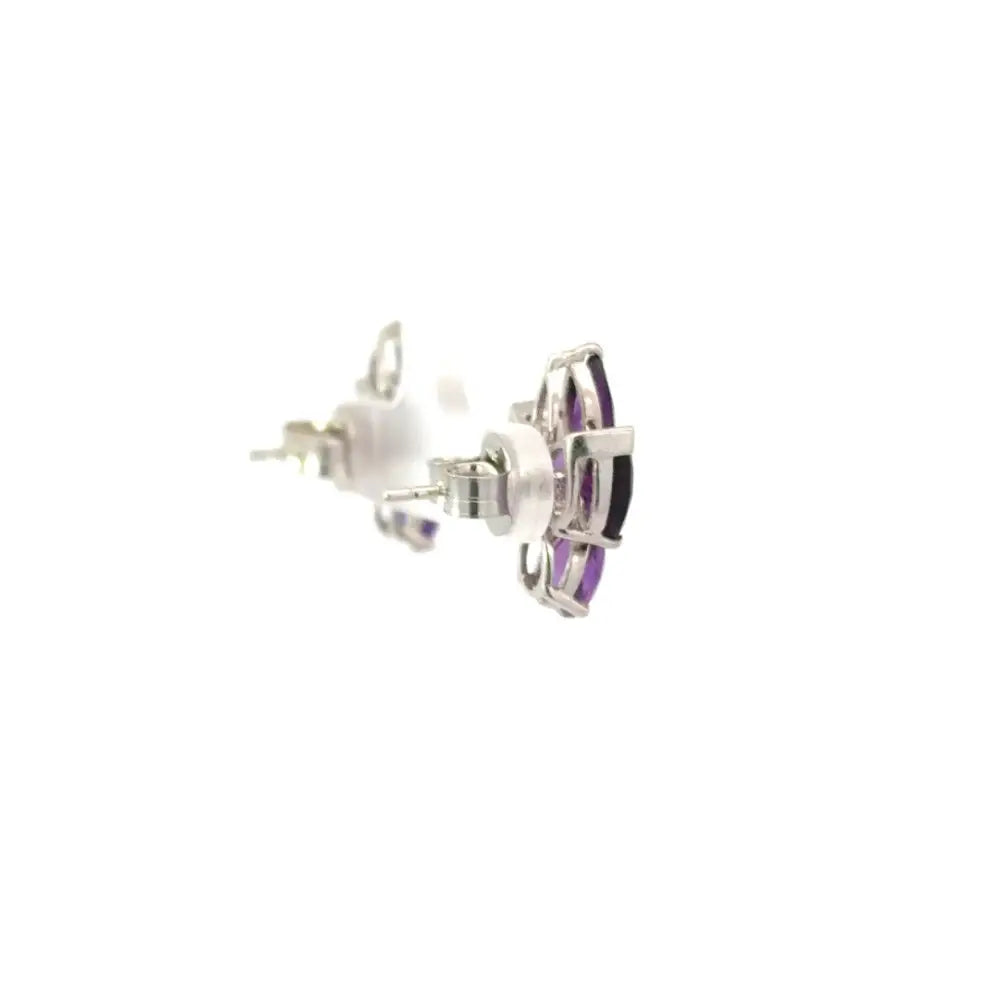 Newly Design Real Amethyst Handmade Stud Earrings Fine Wholesale Jewelry Supplier