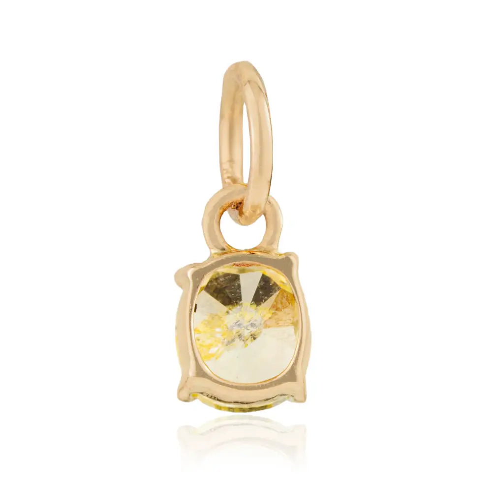 Delicate Oval Cut Yellow Diamond Minimal Dainty Pendant Daily Wear 14K Yellow Gold Jewelry