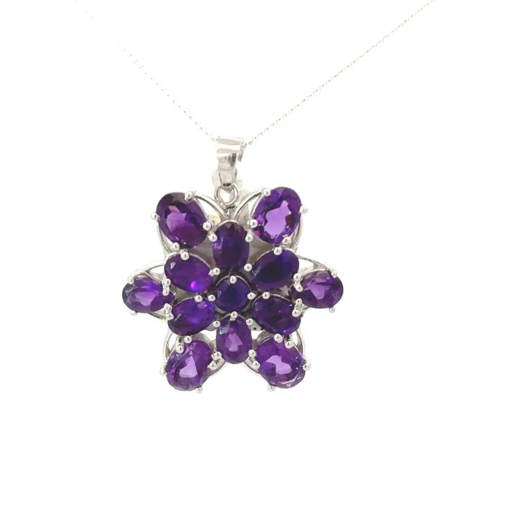New Jewelry Collection Natural Purple Amethyst Gemstone Statement Pendant