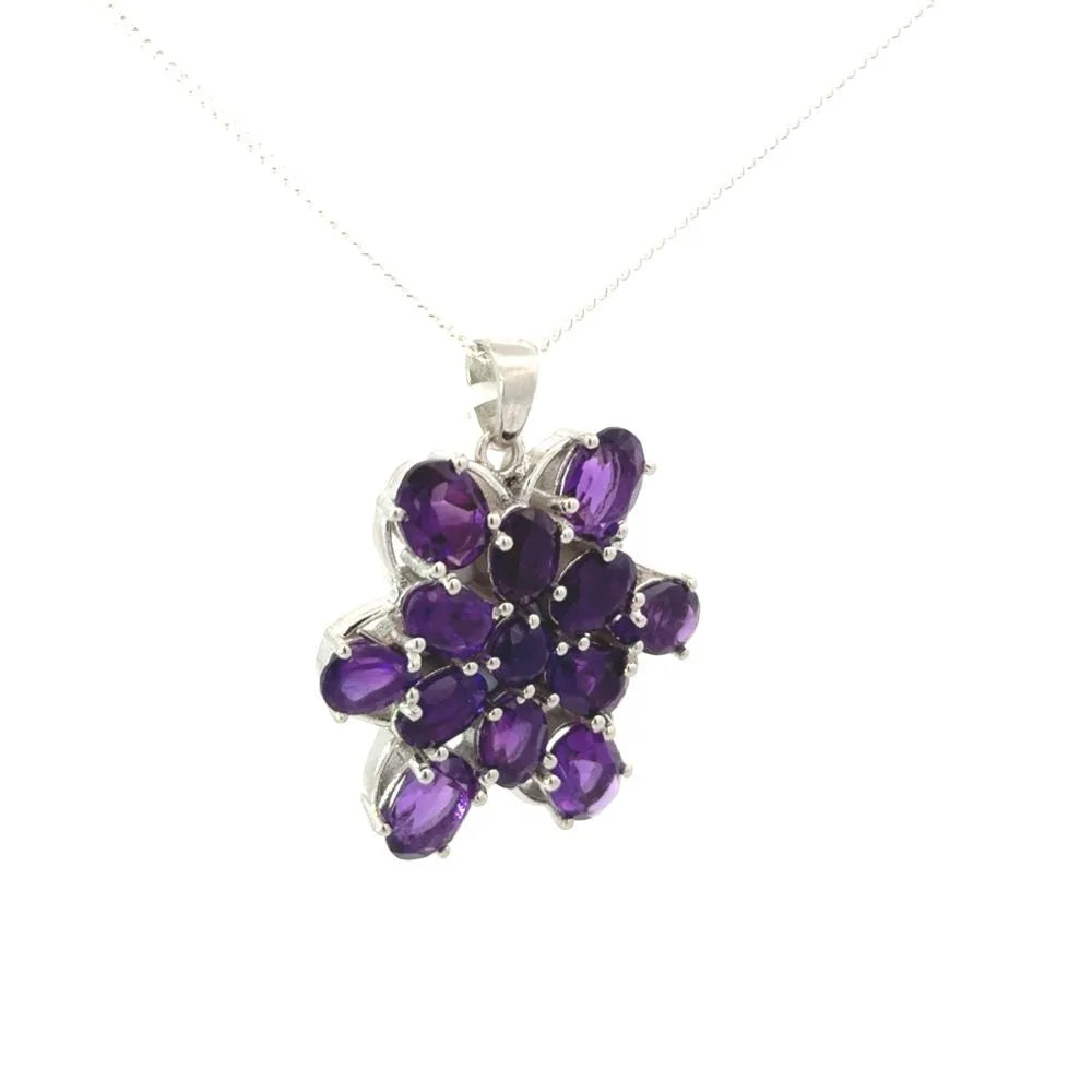 New Jewelry Collection Natural Purple Amethyst Gemstone Statement Pendant