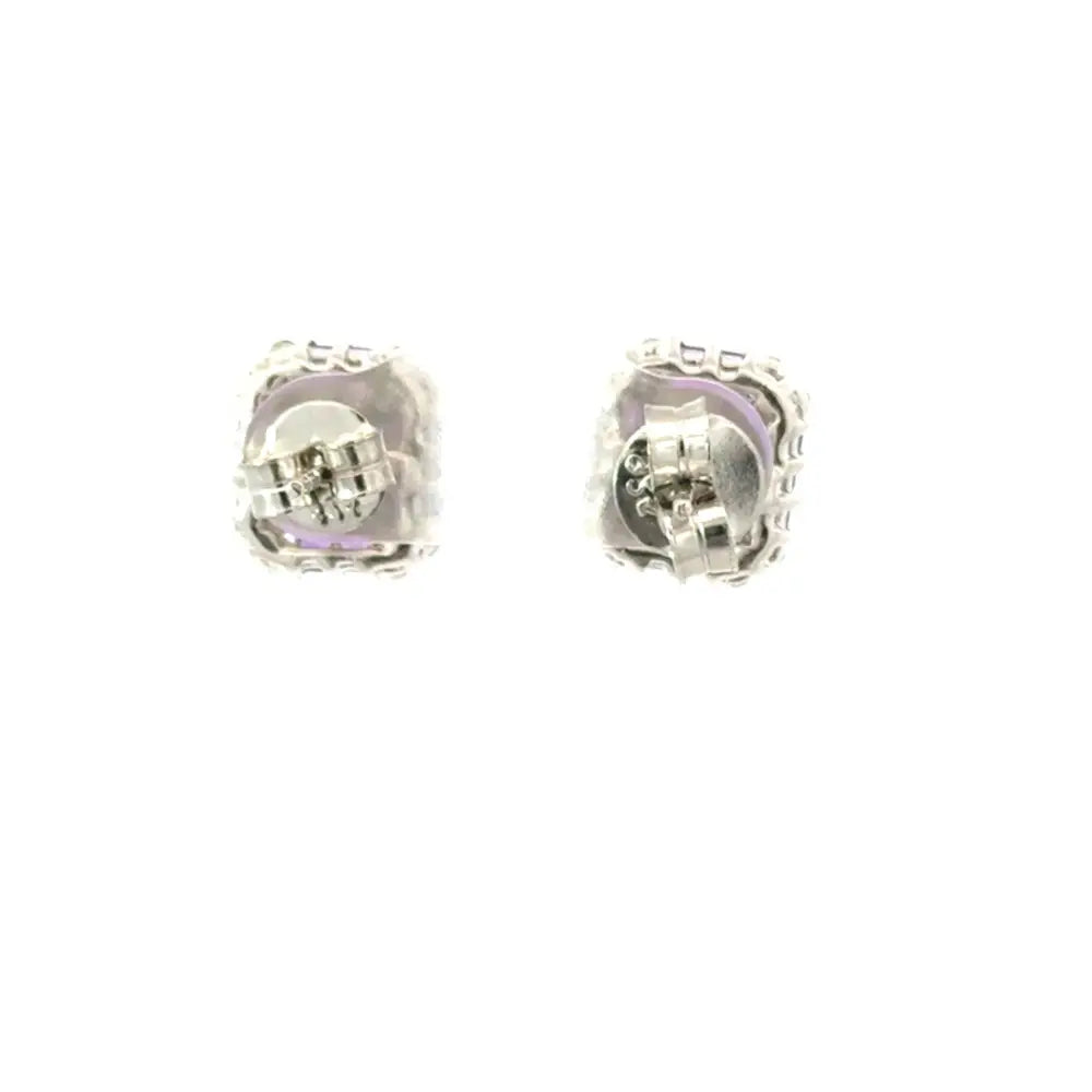 Stunning Elegant & Classic Amethyst & American Diamond Simple Stud Earrings Valentine's Day Gift