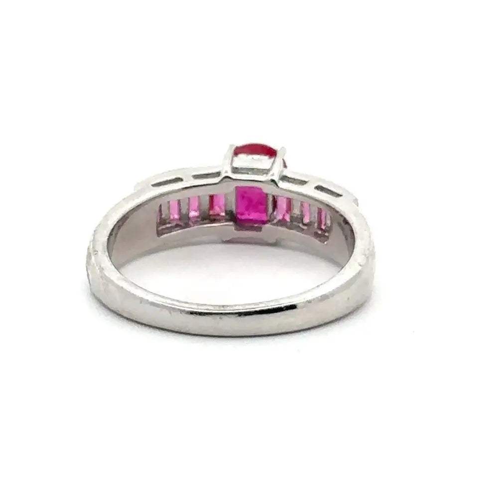 Delicate Top Seller Genuine Ruby July Birthstone Engagement Ring Set In Prong & Channel Setting