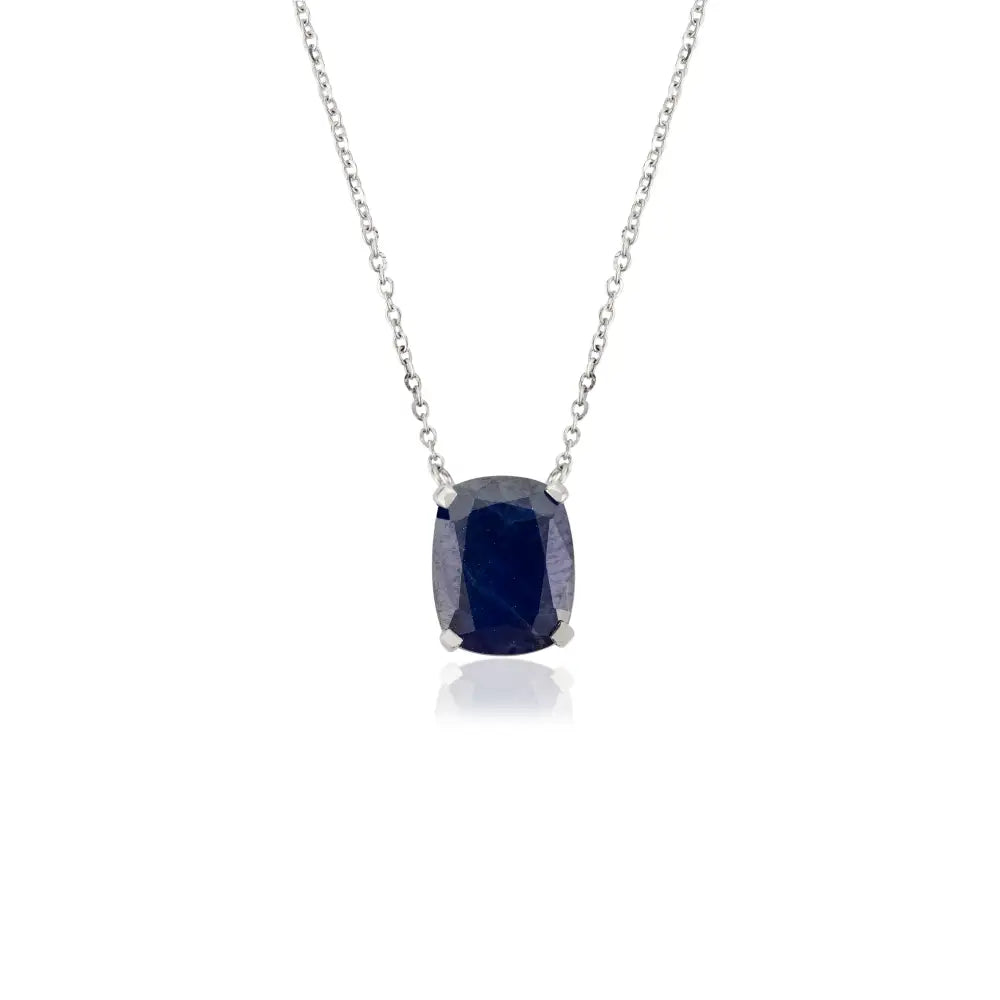 Buy Now K18 White Gold Blue Sapphire Single Stone Pendant Necklace Everyday Jewelry