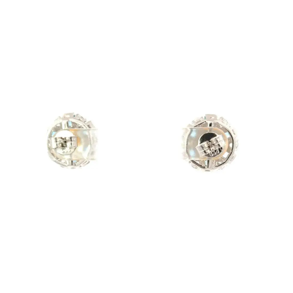 High Grade Jewelry Blue Topaz Citrine & American Diamond Round Stud Earrings Factory Price