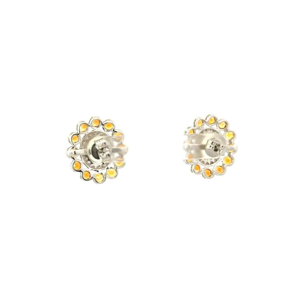Wholesale Fine Jewelry Multi Gemstone Round Stud Earrings For Wedding 925 Sterling Silver