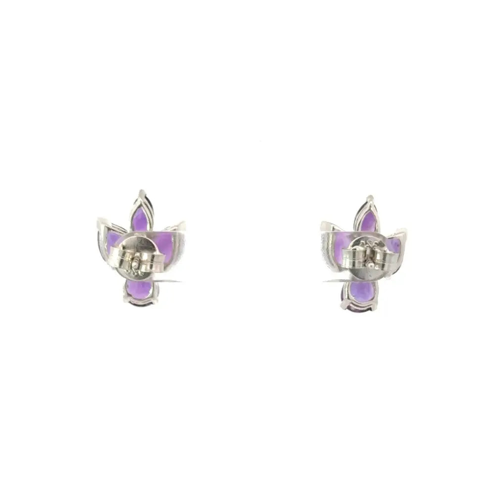 Newly Design Real Amethyst Handmade Stud Earrings Fine Wholesale Jewelry Supplier