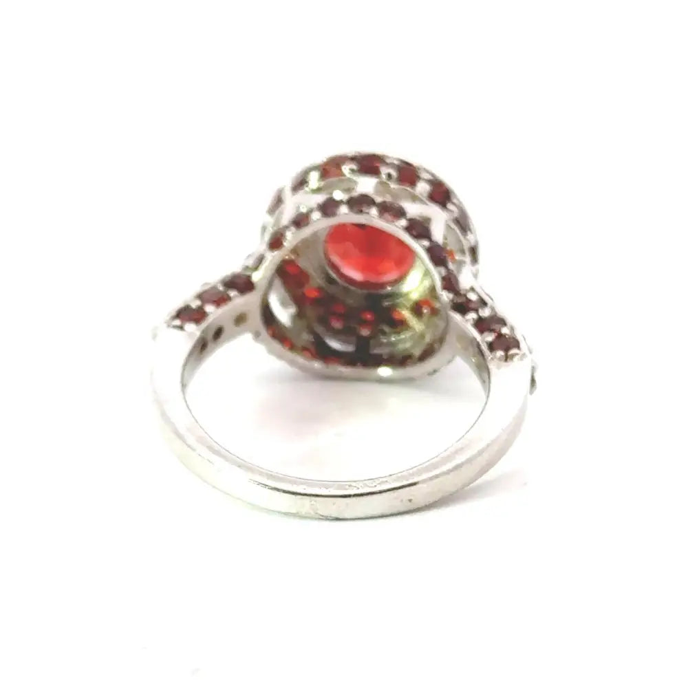 Solid 925 Silver Round Cut Garnet January Birthstone Ring For Women Anniversary Gift