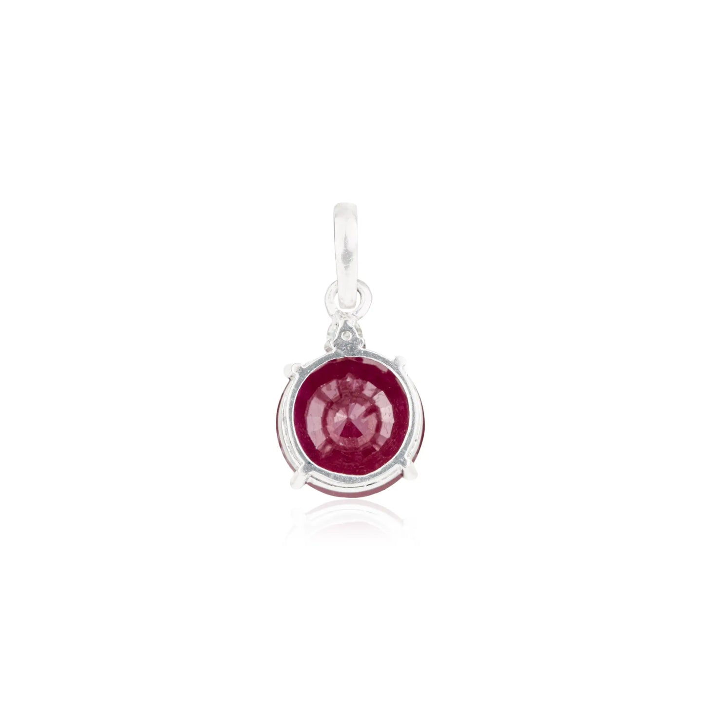 7.15 ct July Birthstone Natural Ruby & Diamond 925 Sterling Silver Fine Pendant Jewelry