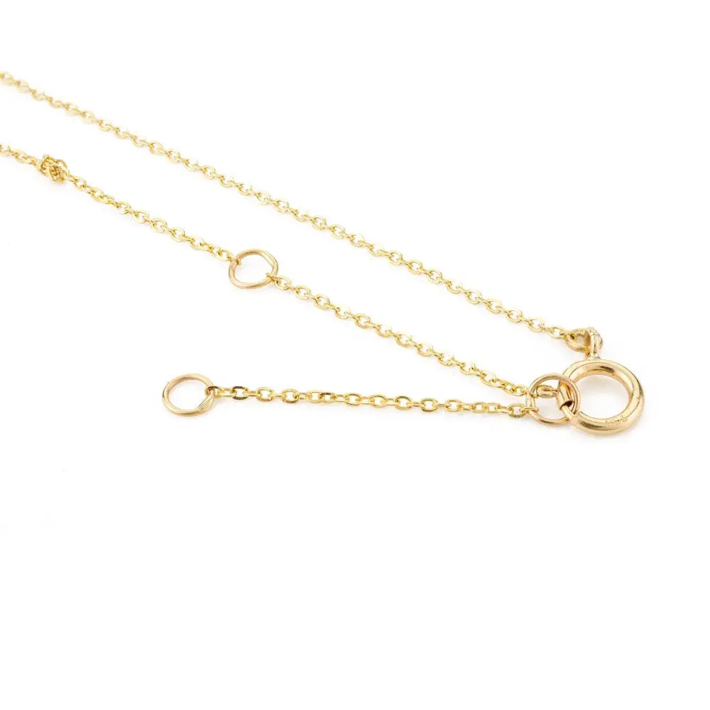 Natural Emerald Teardrop Chain Necklace in 18k Solid Yellow Gold