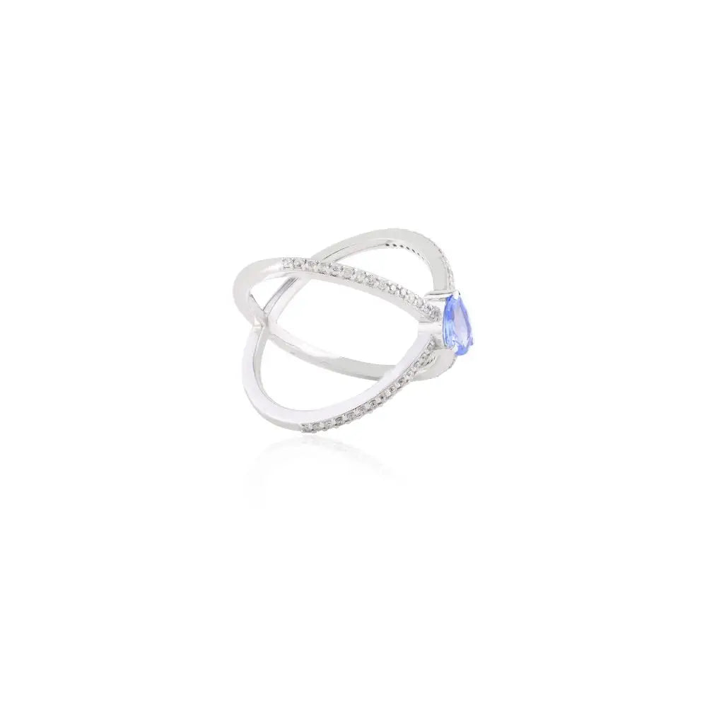 Shop Now 100% Natural Blue Sapphire & Diamond Criss Cross Sapphire Ring