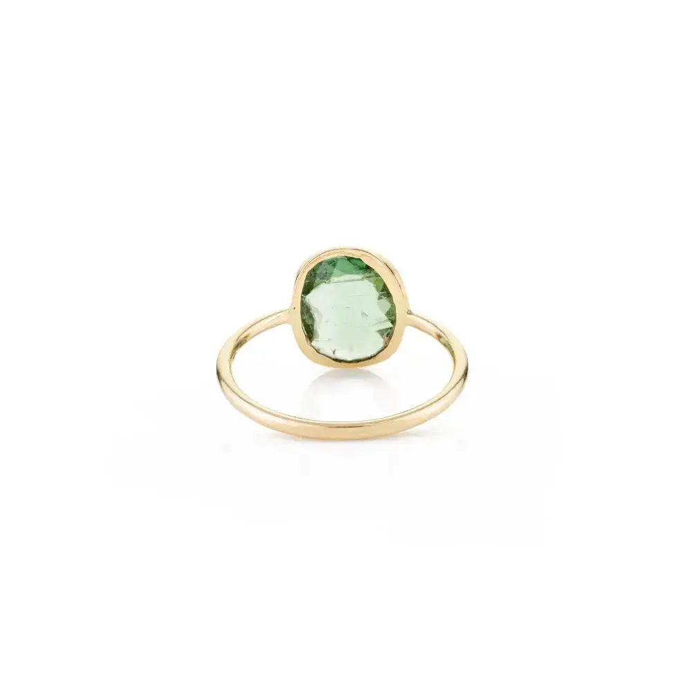 Everyday Wear Tourmaline Single Stone Ring in 18K Solid Yellow Gold