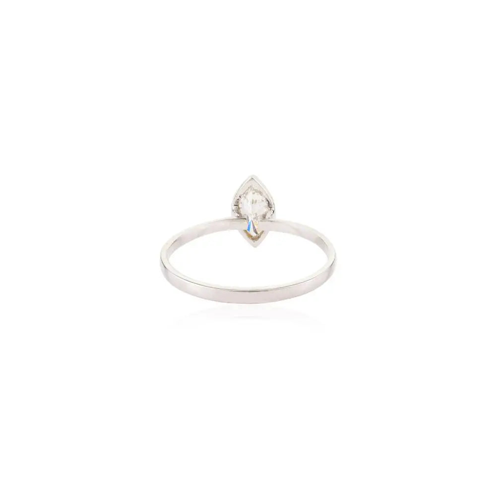 Marquise Cut Diamond Everyday Solitaire Ring in 18k White Gold