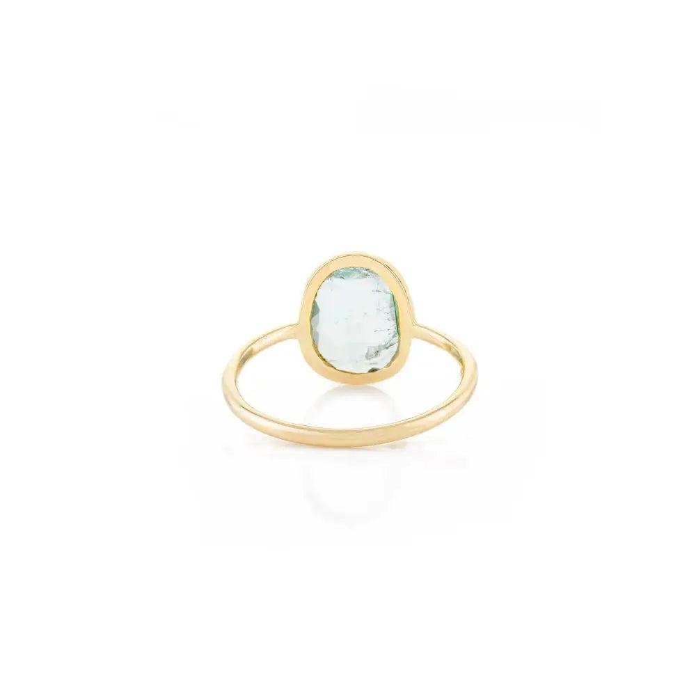 Best Quality Tourmaline & 18k Yellow Gold Signle Stone Ring For Women