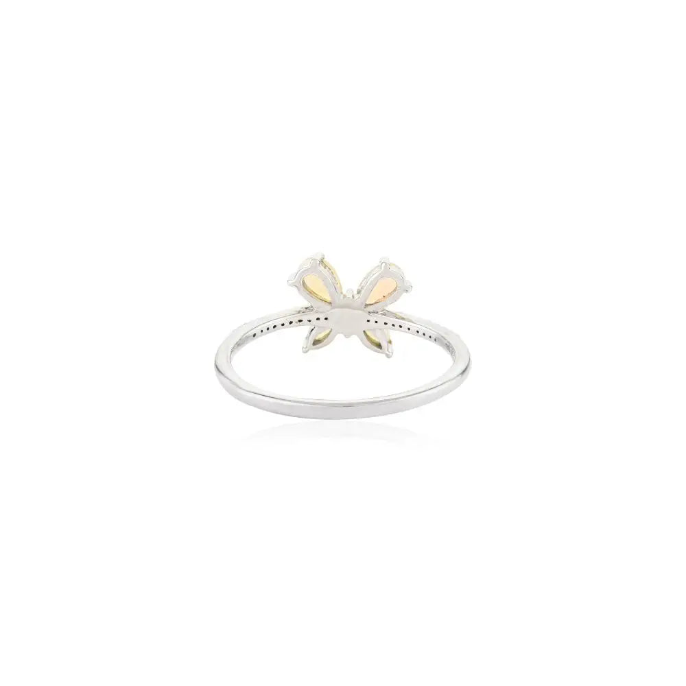 Best Quality Opal & Diamond Butterfly Engagement Ring in 14k Gold