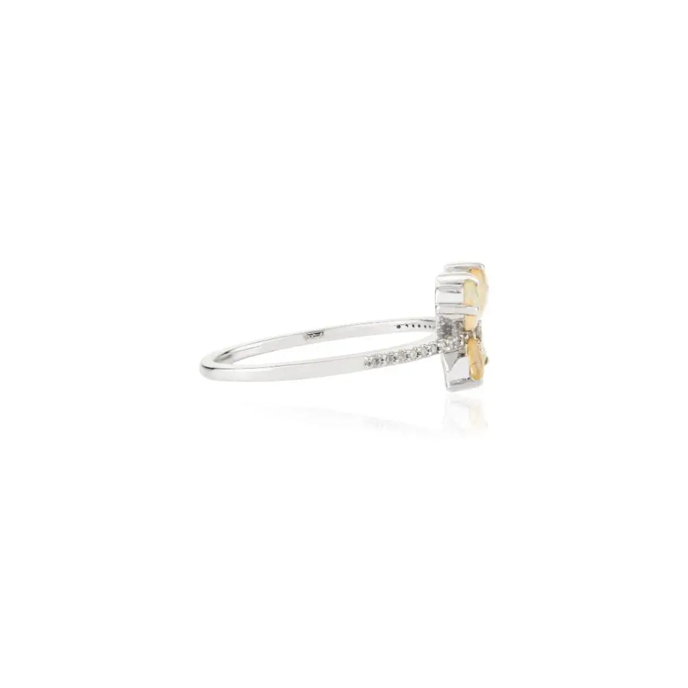 Best Quality Opal & Diamond Butterfly Engagement Ring in 14k Gold
