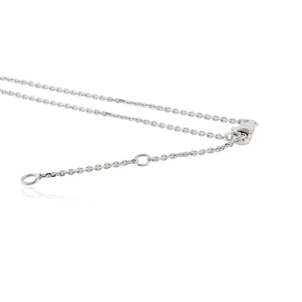 100% Authentic Real Diamond Chain Necklace in 18k Solid White Gold