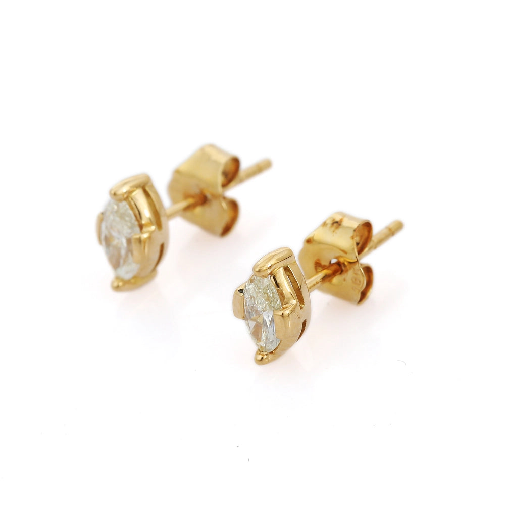 Best Selling Product 18K Fine Yellow Gold Natural Diamond Stud Earrings