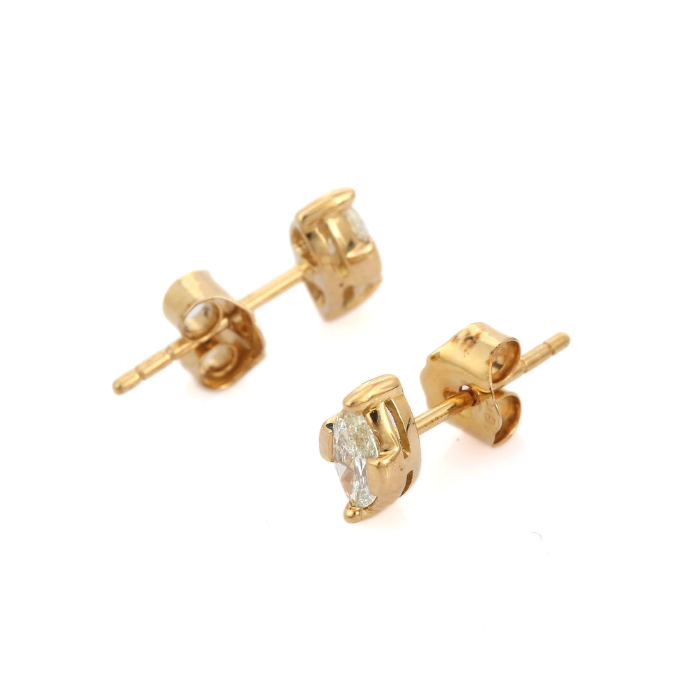 Best Selling Product 18K Fine Yellow Gold Natural Diamond Stud Earrings