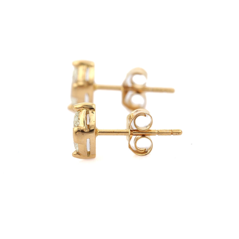 Best Selling Product 18K Fine Yellow Gold Natural Diamond Stud Earrings
