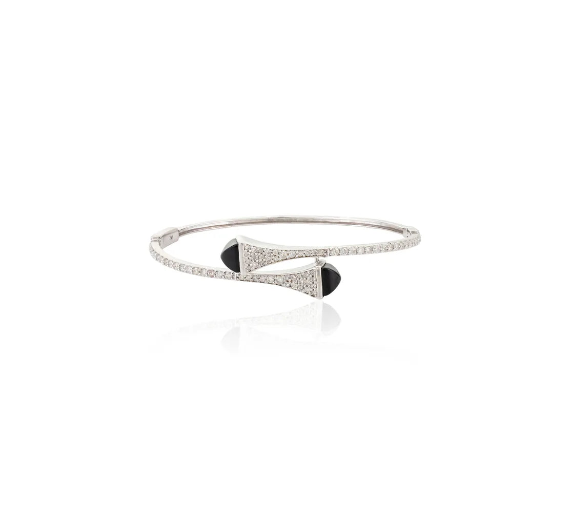 Best Quality Product Natural Diamond 18K White Gold Cuff Bracelet
