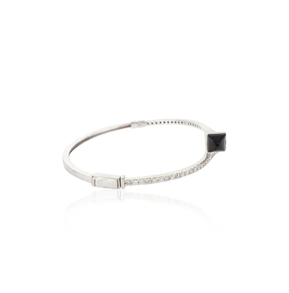 Best Quality Product Natural Diamond 18K White Gold Cuff Bracelet