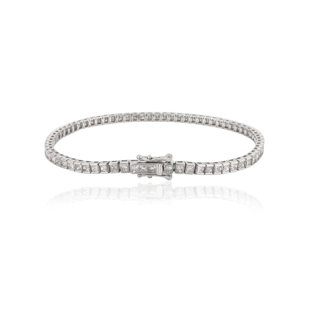 Best Quality Product Solid 18K White Gold Natural Diamond Tennis Bracelet