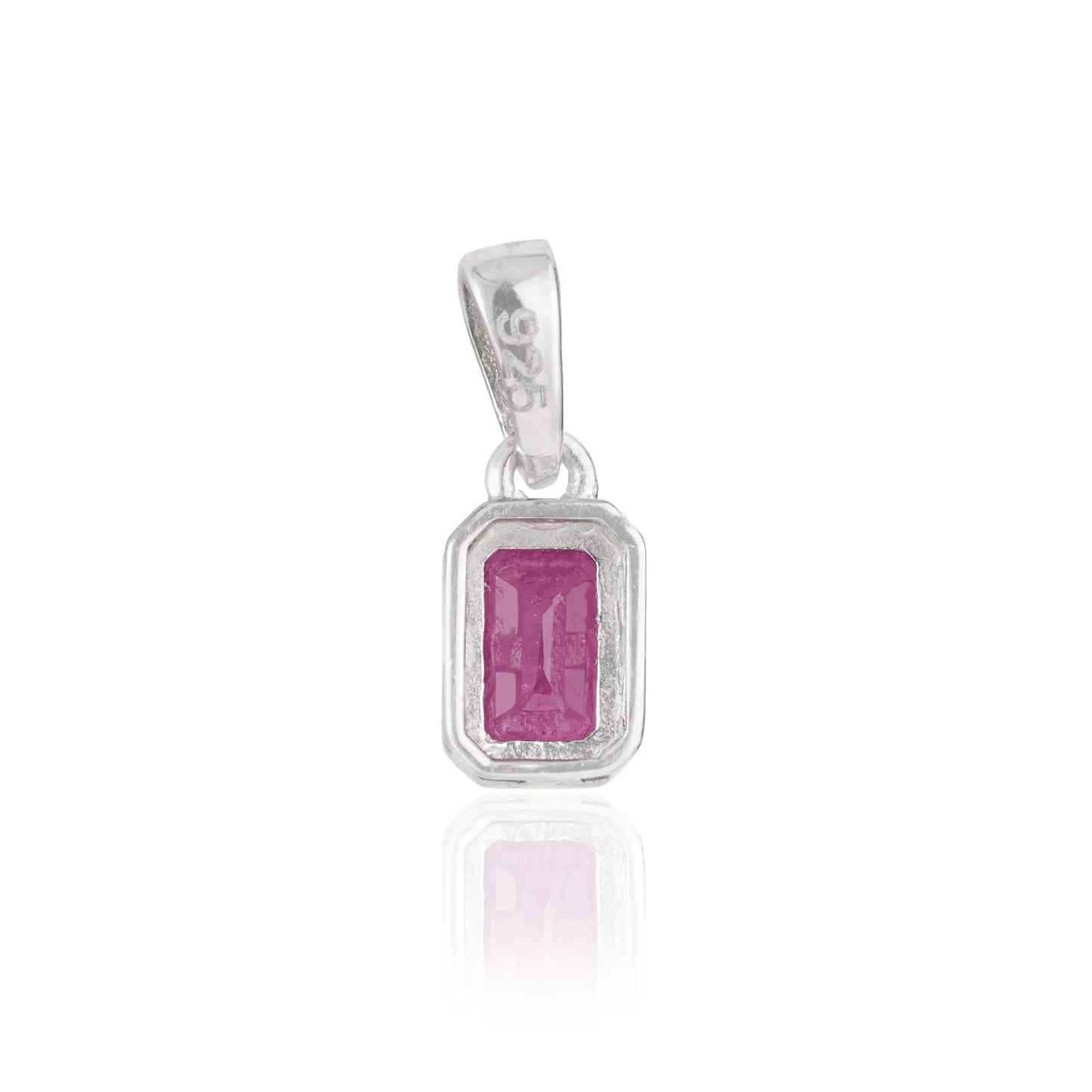Simple Design 925 Sterling Silver Natural Ruby July Birthstone Pendant Jewelry For Women's
