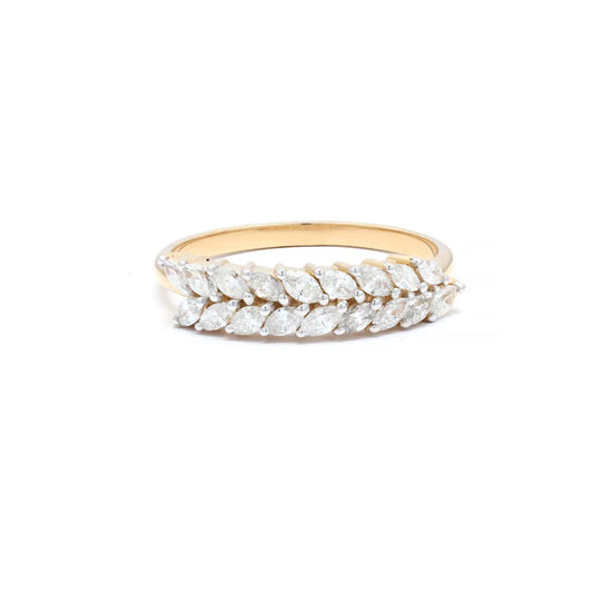 Best Selling Product Natural Diamond 14K Solid Yellow Gold Stackable Band Ring