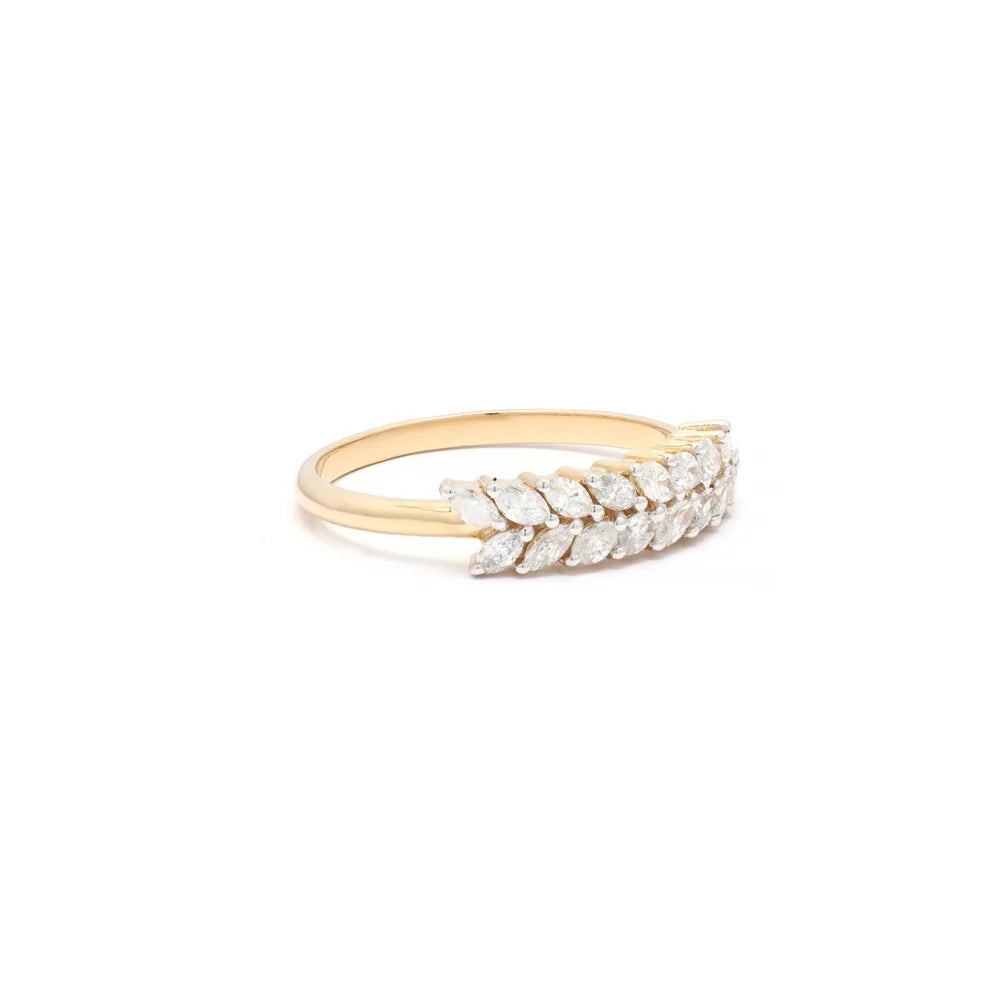 Best Selling Product Natural Diamond 14K Solid Yellow Gold Stackable Band Ring