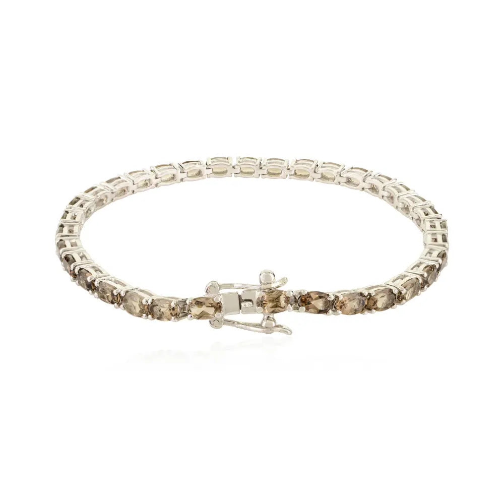 Exporter Bulk Order Best Selling Products Genuine Smokey Topaz Statement Bracelet Oval Cut
