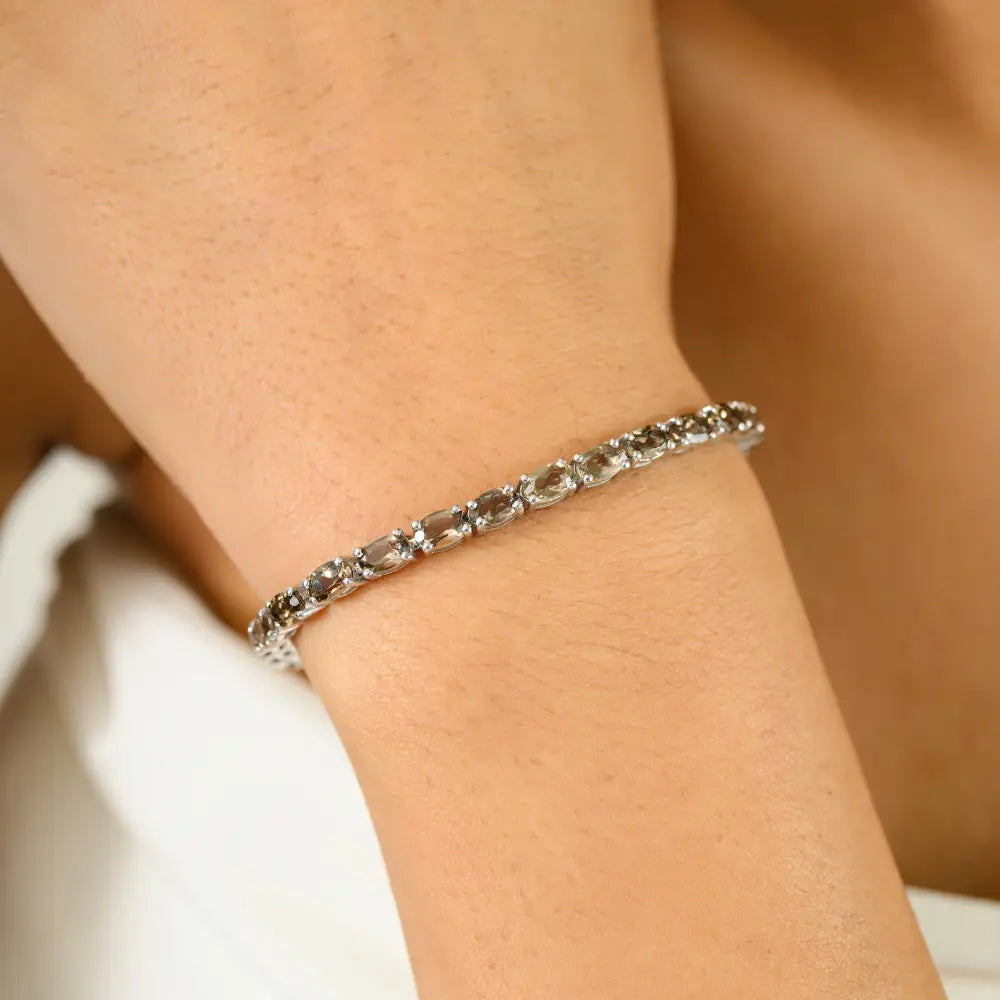 Exporter Bulk Order Best Selling Products Genuine Smokey Topaz Statement Bracelet Oval Cut