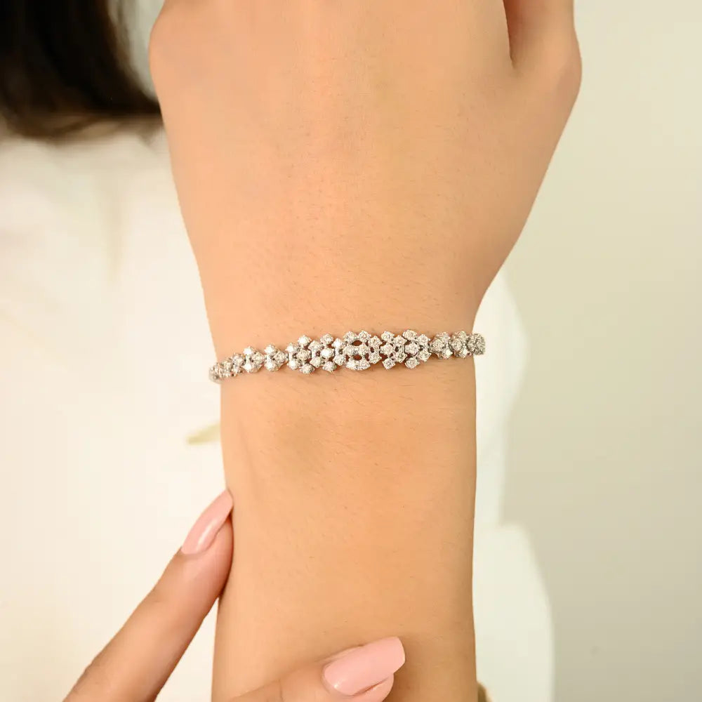 Most Beautiful New Arrivals Genuine Diamond Statement Bracelet 18K Gold Unisex Jewelry