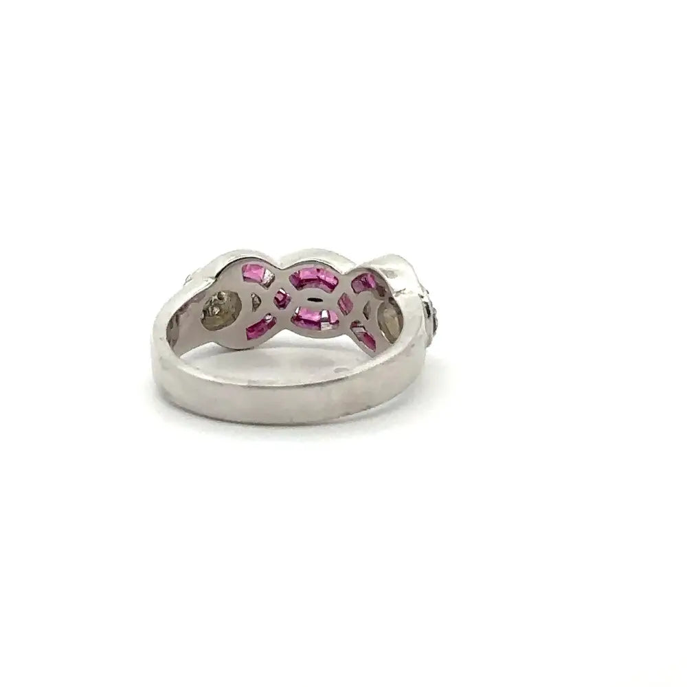 Stunning Fine Jewelry Ruby & American Diamond Band Ring Set In 925 Sterling Silver Latest Design