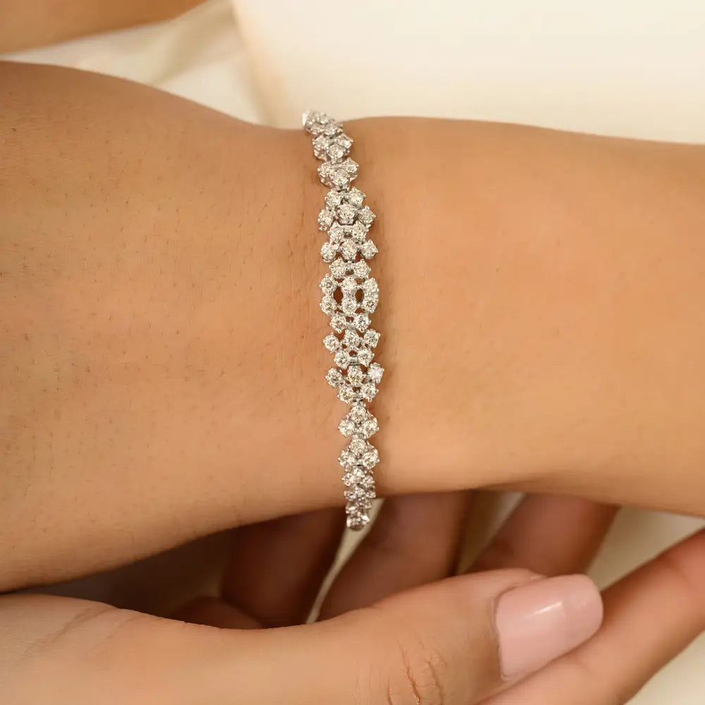 Most Beautiful New Arrivals Genuine Diamond Statement Bracelet 18K Gold Unisex Jewelry